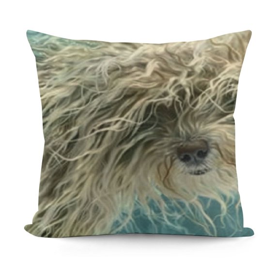 Humor Throw Pillow Cushion Cover, Portrait of Ram Sheep Goat Head Meadow Mammal Hipster Retro Style Graphic Art, Decorative Square Accent Pillow Case, , Turquoise Tan