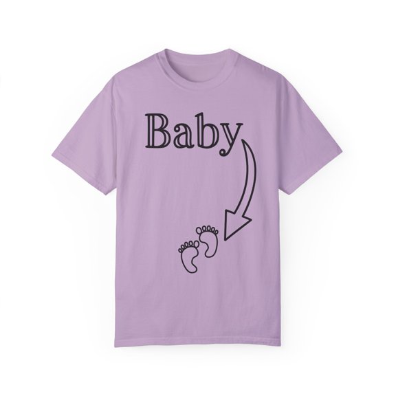 Humorous Babies Bellies Expecting Mommas Mockeries Graphic Hilarious Birthing Offsprings Tummies Puns Line Unisex Garment-Dyed T-shirt