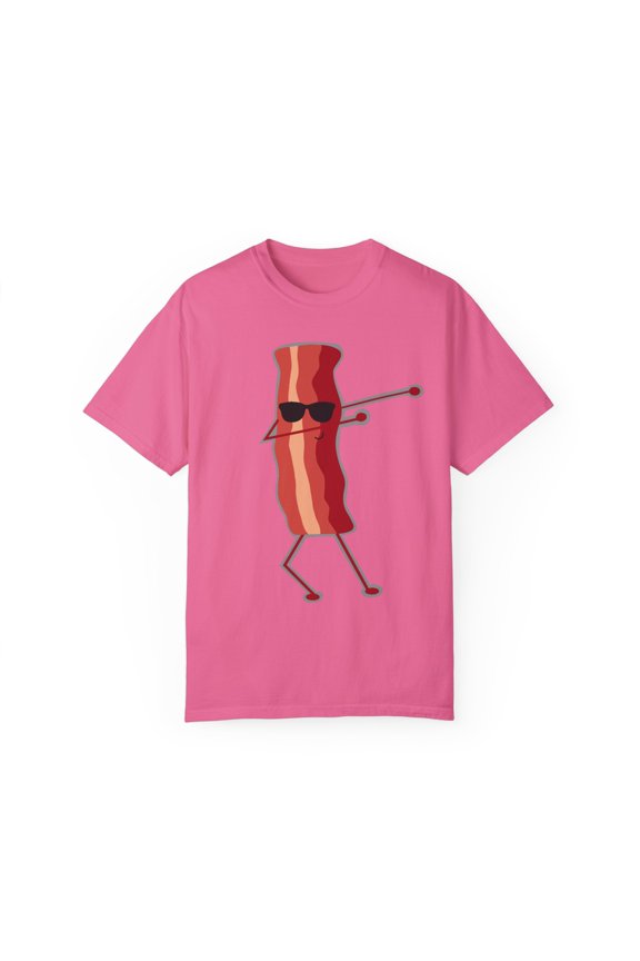 Humorous Bacont Strip loin Graphic Gift Funny Dabbing Bacon Design Pork Ideally Men Women Unisex Garment-Dyed T-shirt