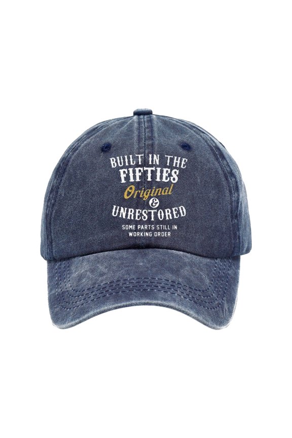 Humorous Baseball Cap with Built in Fifties Text Wash Cotton Adjustable Dad Hat for Daily Outfit Women Men Accessory