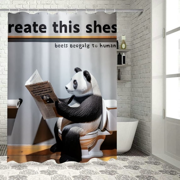 Humorous  Bathroom Decor Set , multi size Colorful Luxurious Graphic Print Polyester Fabric Fashion Bathroom Decor Sets with Hooks  100％聚酯纤维 Shower Curtain Set shower curtain for Bathroom with Hooks