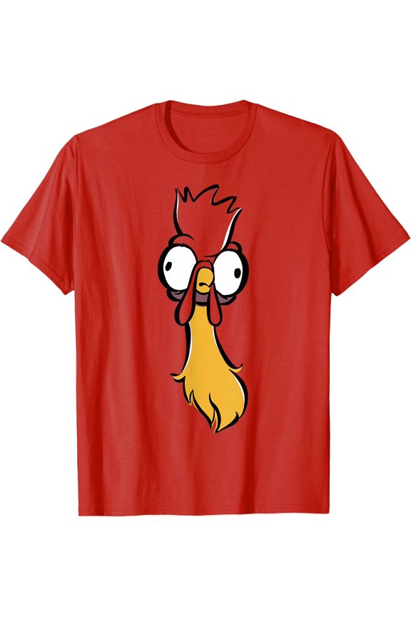 Humorous Big Face Bird Character Sketch T-Shirt, Expressive Casual Apparel