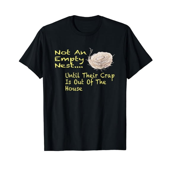 Humorous Bird's Nest Graphic T-Shirt for Empty Nesters - Perfect Gift for Parents