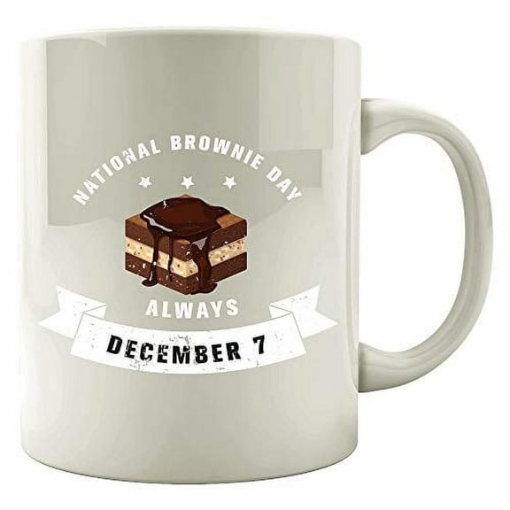 Brownie 11 oz Coffee Mug - Humorous Dessert Design White Ceramic Gift