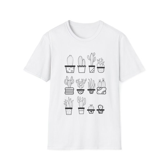 Humorous Cactuses Enthusiasts Cactus Illustration Vintage Novelty Succulents Devotee Gardening Graphic Funny Unisex Softstyle T-Shirt