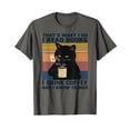 thumbnail image 1 of Humorous Cat Coffee Lover T-Shirt - Perfect for Bookworms and Caffeine Enthusiasts, 1 of 5