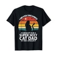 thumbnail image 1 of Humorous Cat Dad Silhouette T-Shirt for Fun and Relaxed Style, 1 of 5