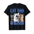 thumbnail image 1 of Humorous Cat Dad T-Shirt with Three Expressive Cats for Fun and Laughter, 1 of 5