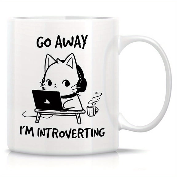 [Humorous Cat Mug] Ceramic Coffee Mug | Humorous Cat Design - 1pc 11oz Insulated, Reusable Cup for Hot & Cold Drinks - Hand Wash Only - Perfect Gift for Home & Kitchen