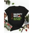 thumbnail image 1 of Humorous Christmas - Themed Printed Tee,Features "NAUGHTY, NICE, AN ATTEMPT WAS MADE" Checklist - Style Text, Round Neck Regular Fit T - shirts, Size(S - 5XL), 1 of 5
