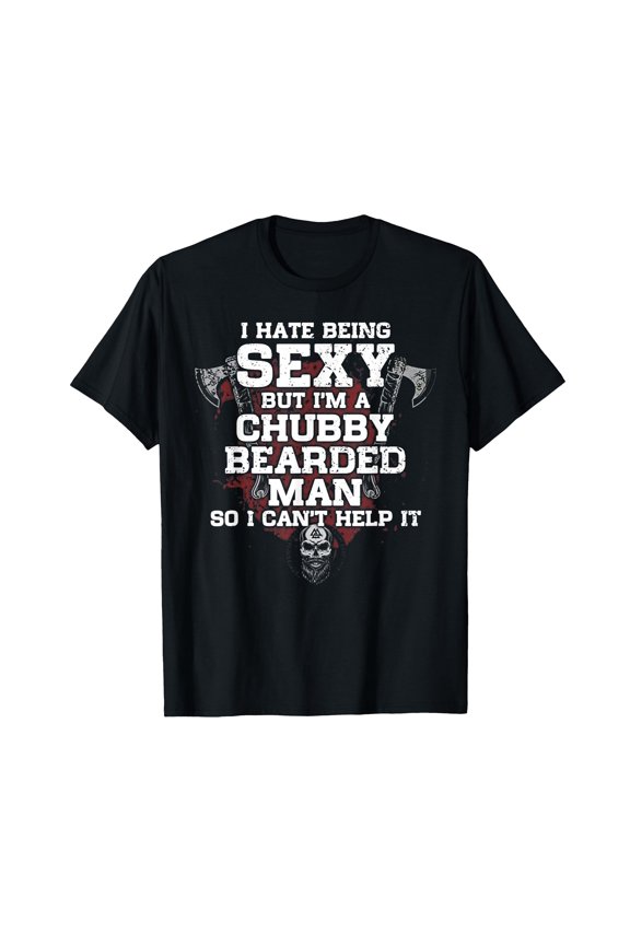 Humorous Chubby Bearded Man Graphic T-Shirt for Fun and Comfort