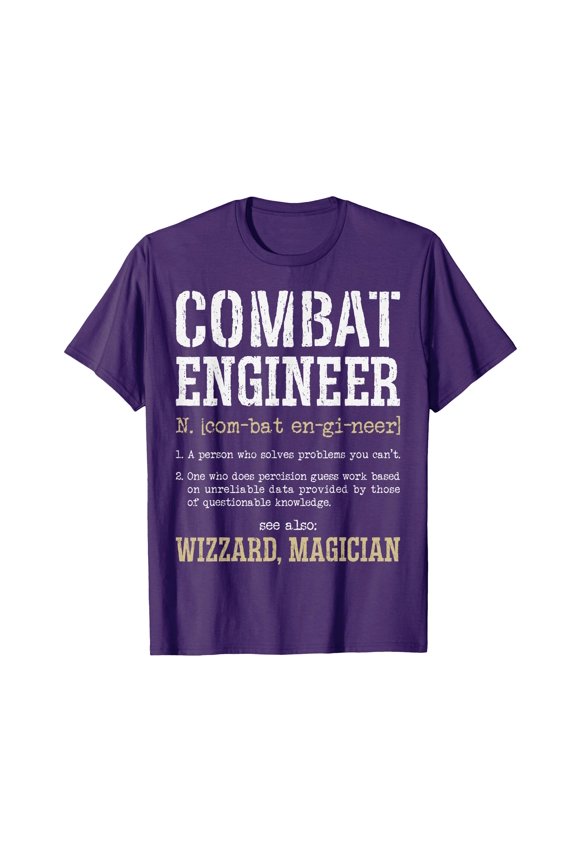 Humorous Combat Engineer Definition T-Shirt for Engineering Enthusiasts and Gift Ideas