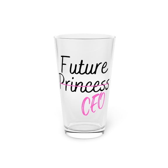 Humorous Coming Princess CEO Stylish Fashionable Fancy Hilarious Incoming Executive Officer Womanism Fan Pint Glass, 16oz