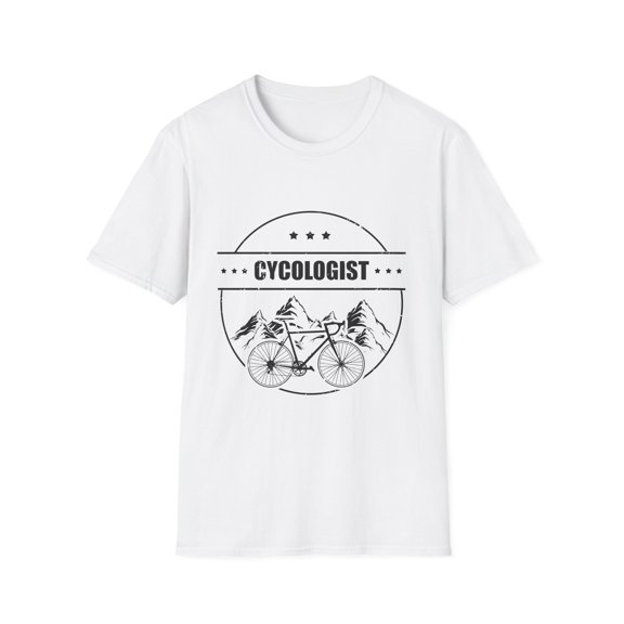Humorous Cycologist Mountain Bike Two Wheels Pedals Racing Novelty Competition Bicyclist Bicycle Fixie Riding Unisex Softstyle T-Shirt