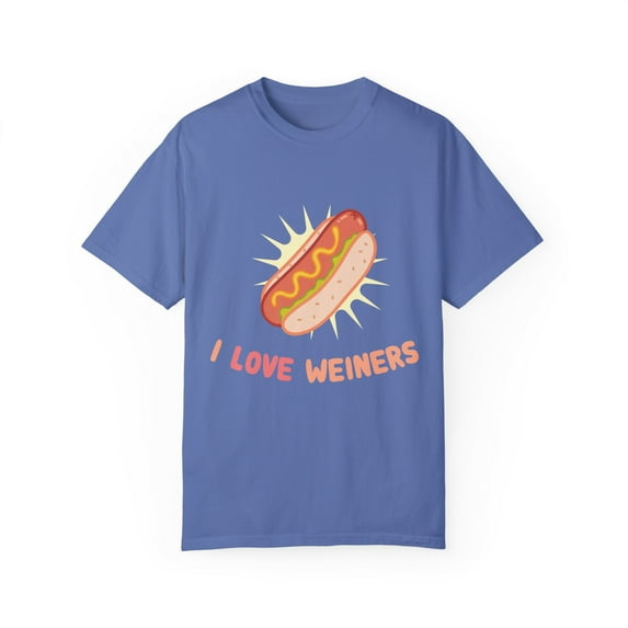 Humorous Daschund Dog Owner Humor Funny Love Weiners Smoked Sausage Graphic Men Women Unisex Garment-Dyed T-shirt