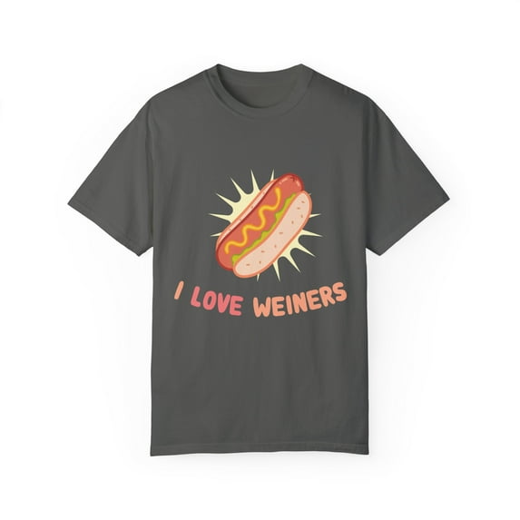 Humorous Daschund Dog Owner Humor Funny Love Weiners Smoked Sausage Graphic Men Women Unisex Garment-Dyed T-shirt