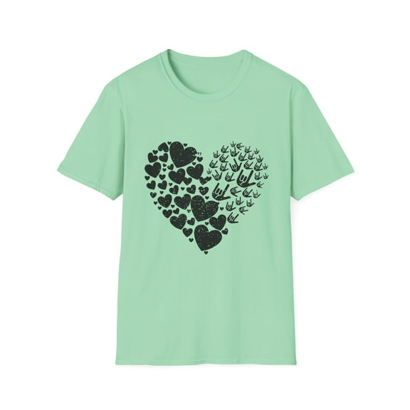 Humorous Deafen Deafened Signs Acknowledgement Interpreter Novelty Person With Disability Hard Of Hearing Unisex Softstyle T-Shirt