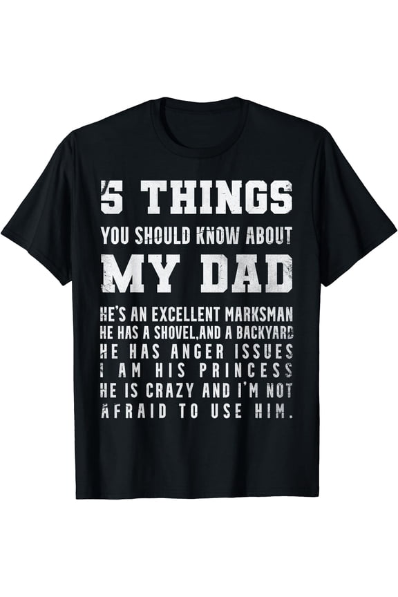 Humorous Distressed Text Dad's List T-Shirt - Ideal Father's Day Present