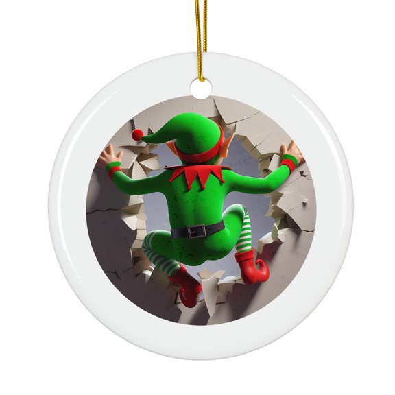 Humorous Elf Wall Magical Season Treasure For Gifts And Surprises Hanging Round Ornament
