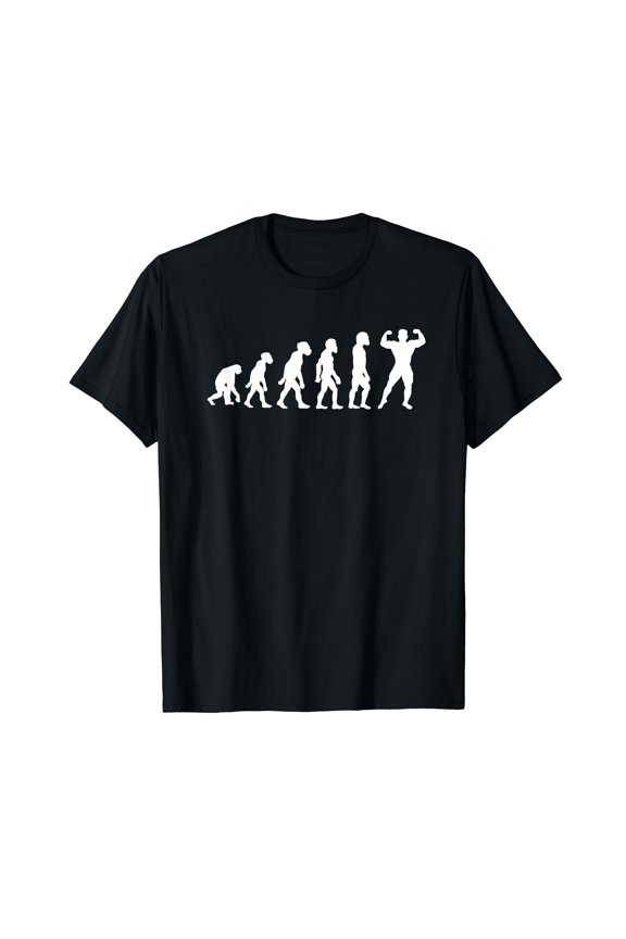 Humorous Evolution Weightlifter Graphic T-Shirt for Fitness Enthusiasts
