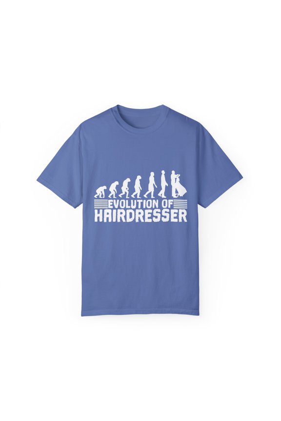 Humorous Evolving Hairstylists Graphic Pun Hilarious Makeup Artists Cute Men Women Unisex Garment-Dyed T-shirt