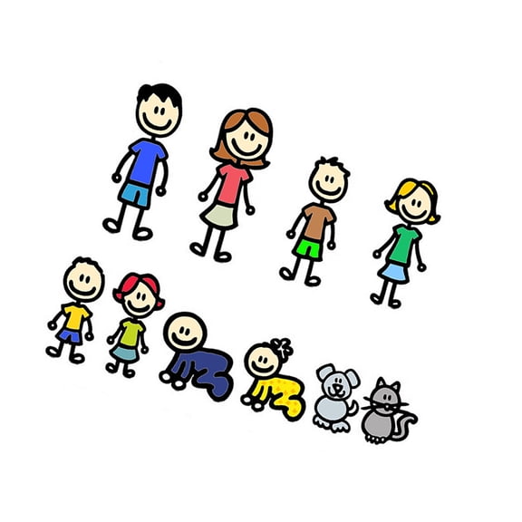 Humorous Family Vehicle Decals PVC For Car Window Rear Easy Apply Funny Members Designs