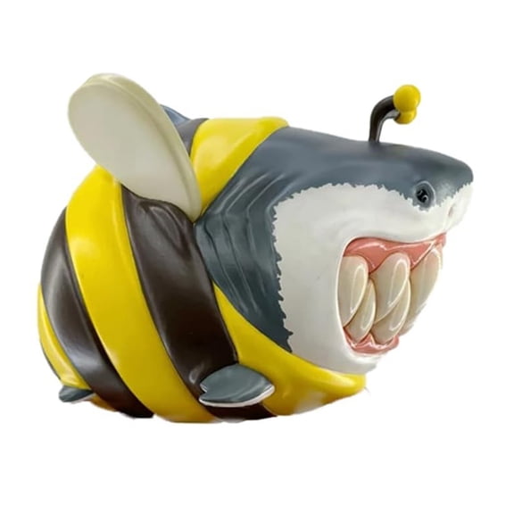 Humorous Fish with Smiling Teeth Resins Figurine Creative Animal Statue For Home Office Desktop Shelf Decoration Gift