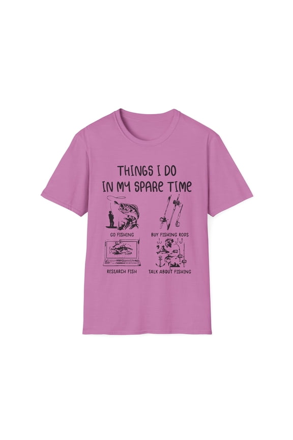 Humorous Fishing Enthusiasts Illustration Gifts Hilarious Fishermen Essentials Men Women Unisex Softstyle T-Shirt