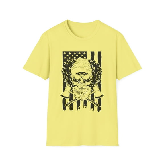 Humorous Flag-Waving Banner Chauvinism Fascism Logger Hilarious Flag-Waving Lumberman Lumberjack Lover Unisex Softstyle T-Shirt