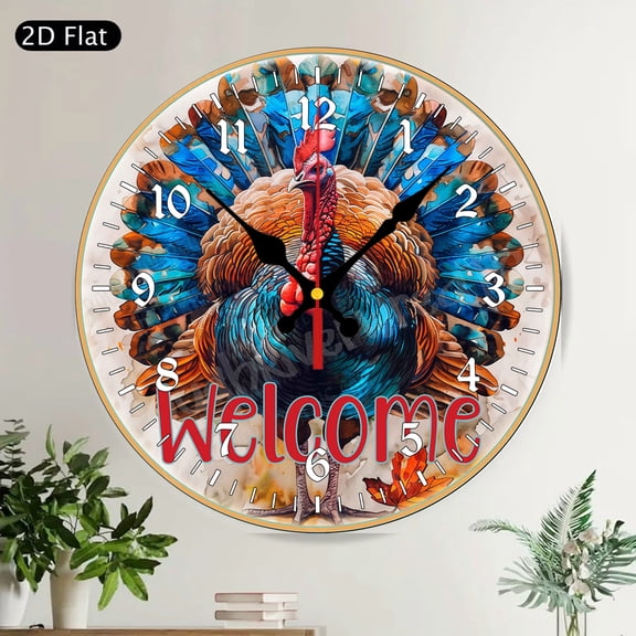 Humorous Flying Pig Round Wall Clock Sarcastic Quote Silent Non-Ticking Wall Art Decor