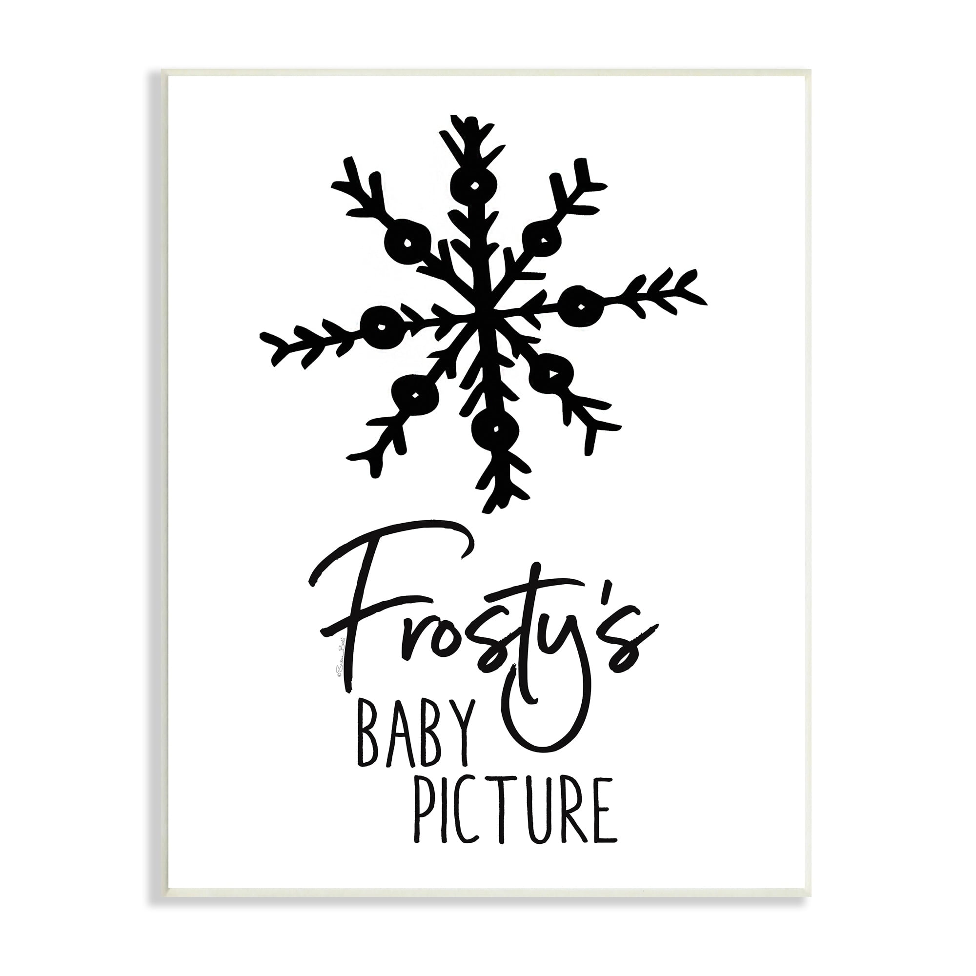Humorous Frosty Snowman Snowflake Drawing Typography Holiday Graphic Art Unframed Art Print Wall Art