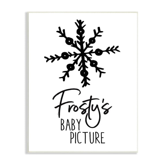 Humorous Frosty Snowman Snowflake Drawing Typography Holiday Graphic Art Unframed Art Print Wall Art