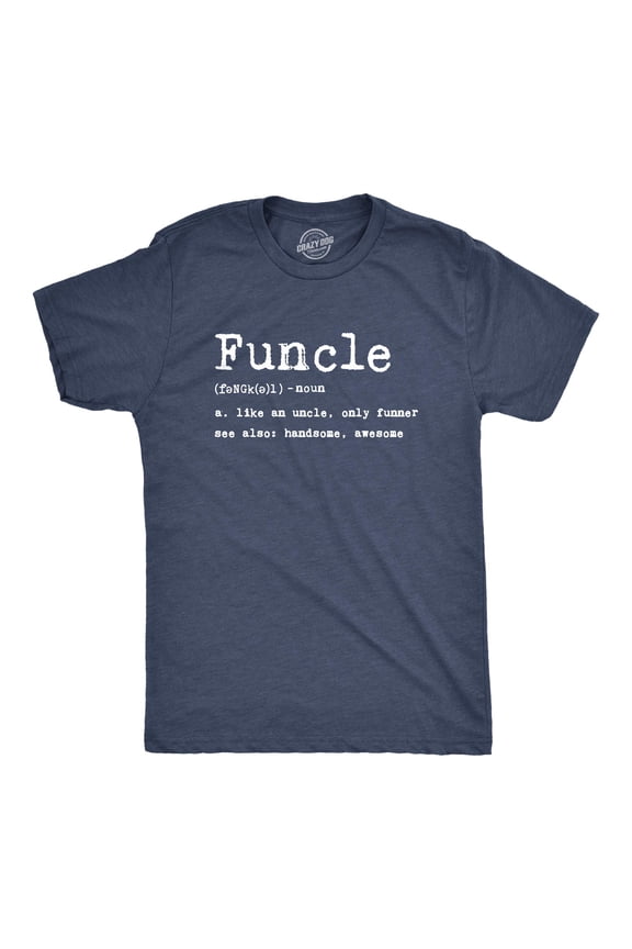 Humorous Funcle Definition Graphic T-Shirt for Fun Uncles - Navy Blue Tee