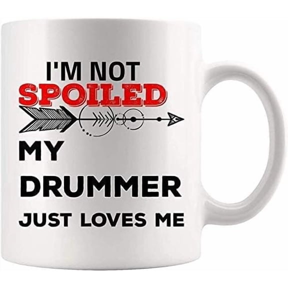Humorous Gift Idea I Drummer Mug Drum on Coffee Cup - Music Musician Drummers Graduation Band Present for Him Her Wife Husband Son Daughter 40337