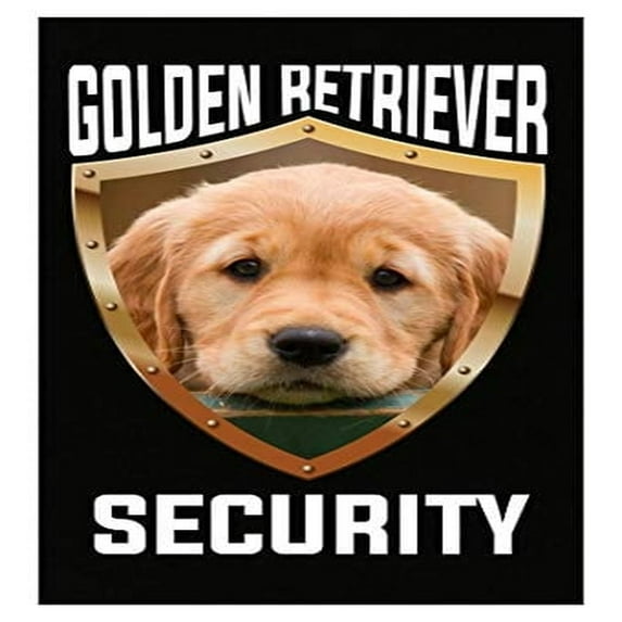 Humorous Golden Retriever Security Poster - Perfect Dog Breed Decor