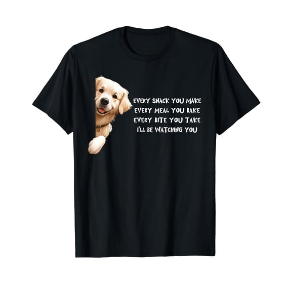 Humorous Golden Retriever Snack Watcher T-Shirt for Dog Lovers and Pet Owners