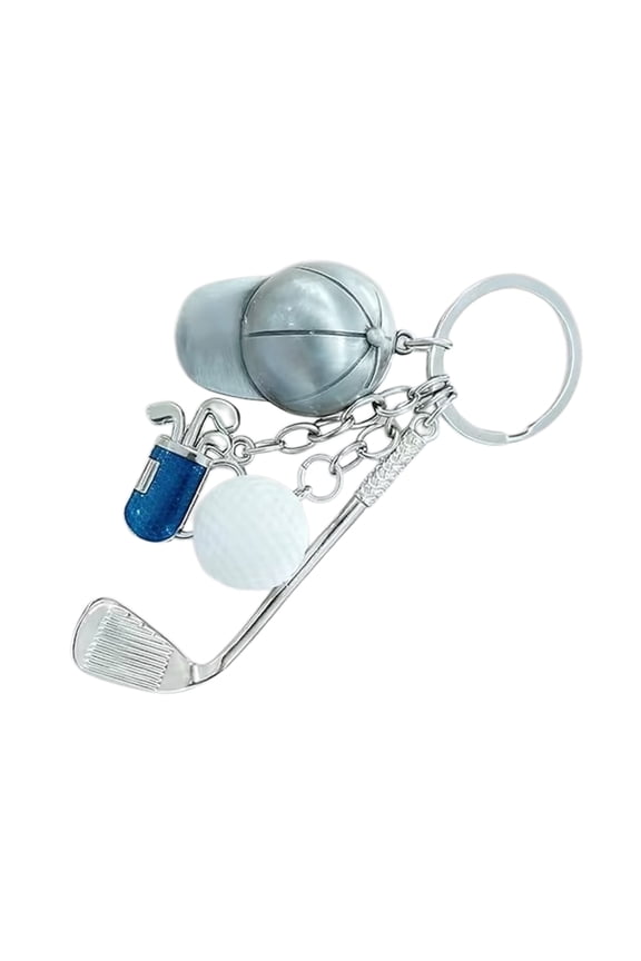 Humorous Golf Keychain Gift for Golf Lovers Zincs Alloy Key Rings Charm Accessory for Men and Women