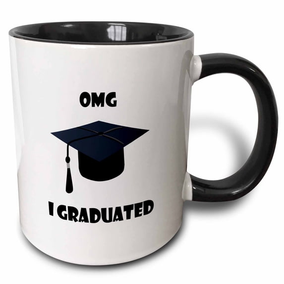 3drose, Humorous Graduation Message, 15oz Two-tone Black Mug
