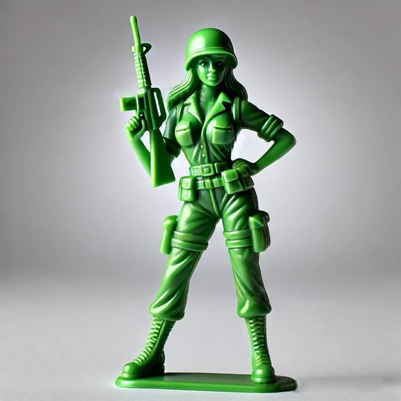 Humorous Green Female Soldier, Creative Mini Soldier Statue, Army Soldier Finger Decoration, Desktop Decoration Gift