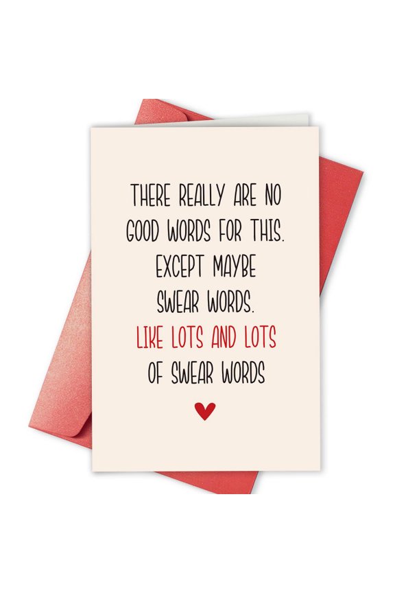 Humorous Greeting Card - "No Good Words Except Swear Words" - Includes Envelope - Perfect for Any Occasion with a Fun Twist