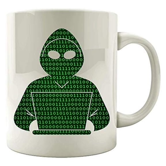 Hacker 11 oz Coffee Mug - Computer Security & Cyber Threat Attack White Ceramic Gift