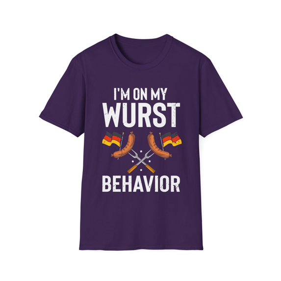 Humorous I'm My Wurst Behavior Germanic Fair Enthusiast Novelty Germany Season Concert Events Drink Beer Unisex Softstyle T-Shirt