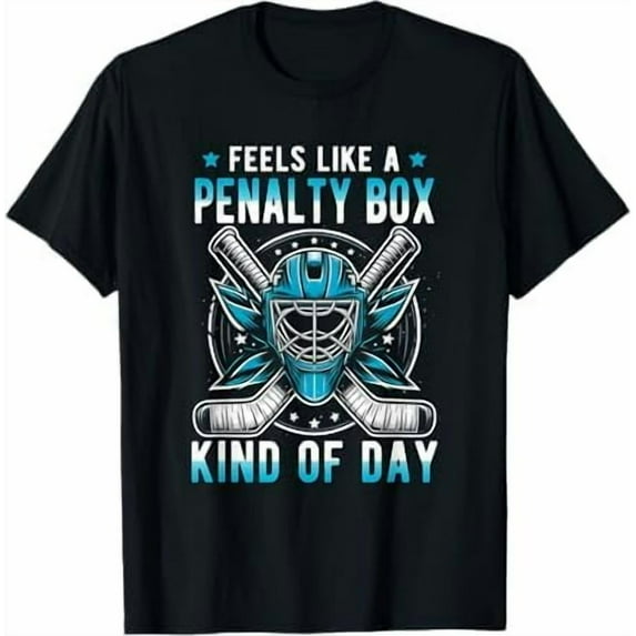 Humorous Ice Hockey T-Shirt Penalty Box Graphic Print for Sports Fans