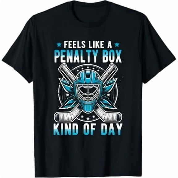 Humorous Ice Hockey T-Shirt Penalty Box Graphic Print for Sports Fans