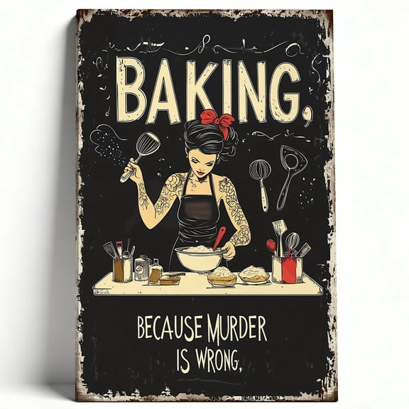 Humorous "Kitchen Rules" Spanish Wood Grain Framed Canvas Wall Art - Witty Tula's Kitchen Decor - Modern Home Decor for Kitchen and Dining Room 24*36inch(60*90cm)