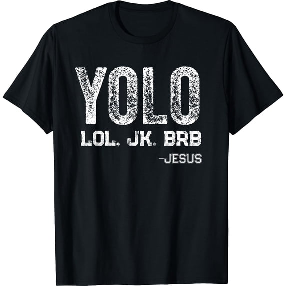 Humorous LOL JK BRB Joke Sayings Men Women T-Shirt Black Large