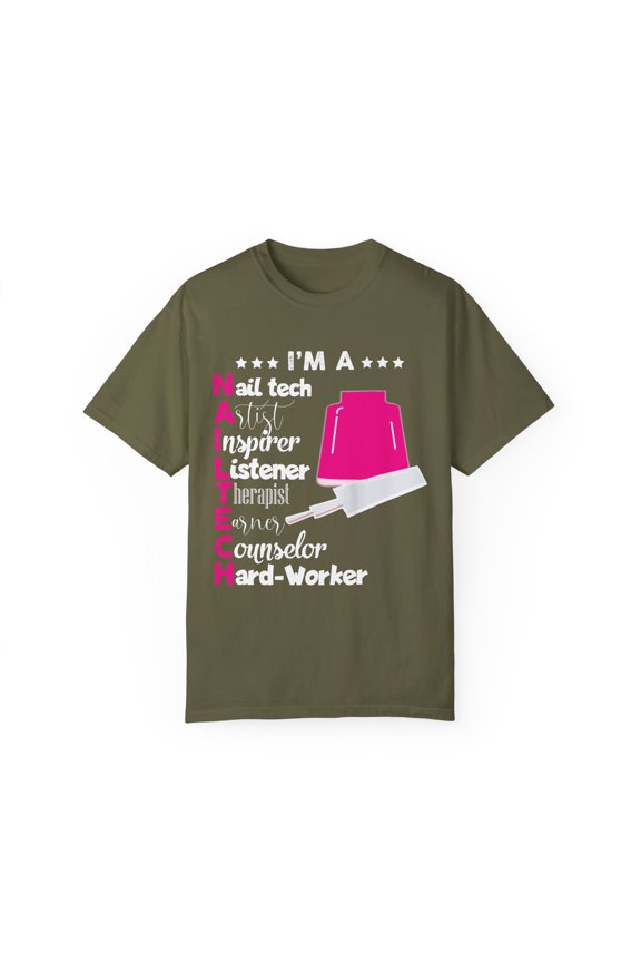 Humorous Mani pede queen Stylists Appreciation Inspirational Gift Hilarious Beautician Salon Pun Men Women Unisex Garment-Dyed T-shirt