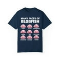 thumbnail image 1 of Humorous Many Faces Of Blobfish Graphic Men Women Funny Ugly Weird Memes Humor Design Gift Unisex Garment-Dyed T-shirt, 1 of 4