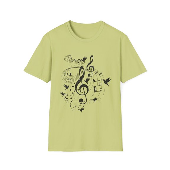 Humorous Melody Tunes Musician Birds Symbols Songwriters Novelty Instrumentalist Maestro Enthusiast song Unisex Softstyle T-Shirt