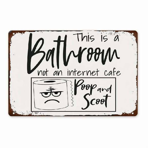 [Humorous Metal Sign] 1-Pack Humorous _This is a Bathroom Not an Internet Cafe_ Metal Tin Sign _ 12x8 Inch Retro Weatherproof Wall Decor with Toilet Paper Roll Art, Durable Indoor_Outdoor Home, Bathr